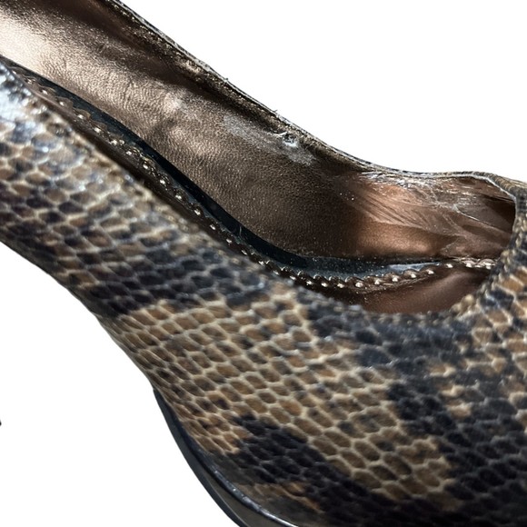 Rampage Womens Gracee Peep Toe 4" Platform Pump Heel Black Snakeprint Shoe - Picture 8 of 13